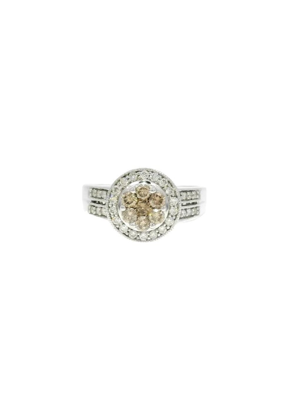Natural Diamond Engagement Ring Featuring Whiskey Color Centers Set in 14K Wh...